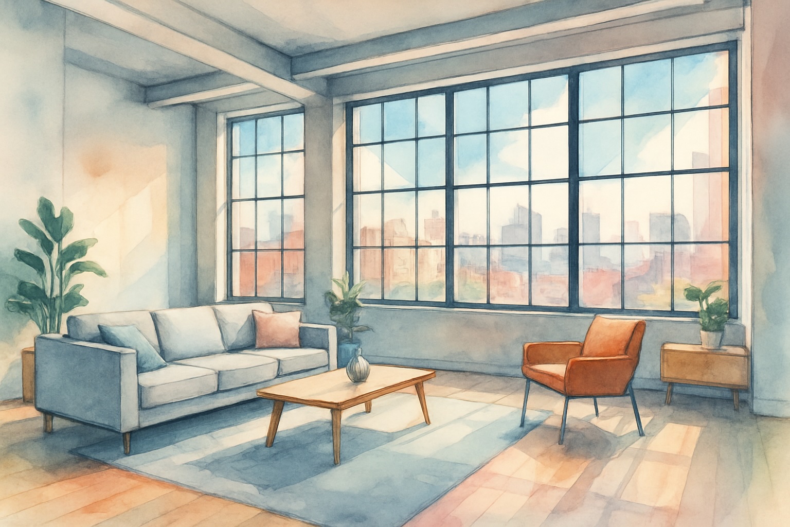 Illustration aquarelle subtile d'une personne analysant des données